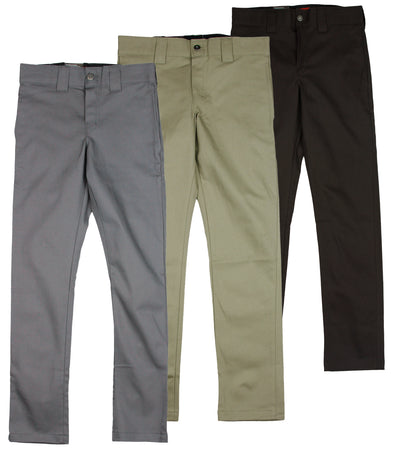 Dickies Men's Slim Stretch Twill Work Pants Khaki Pant - Color Options
