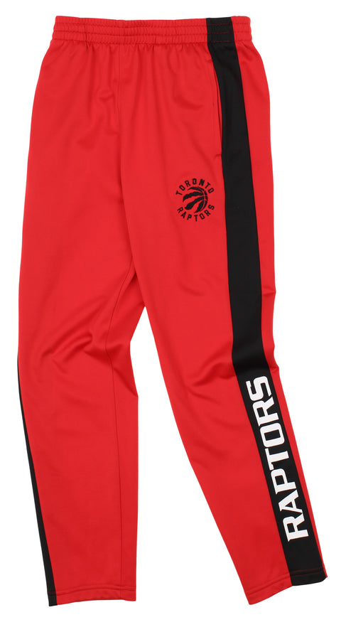 OuterStuff NBA Youth Boys Side Stripe Slim Fit Performance Pant, Toronto Raptors