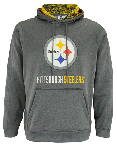 Zubaz NFL Pittsburgh Steelers Men's Heather Grey Fleece Hoodie