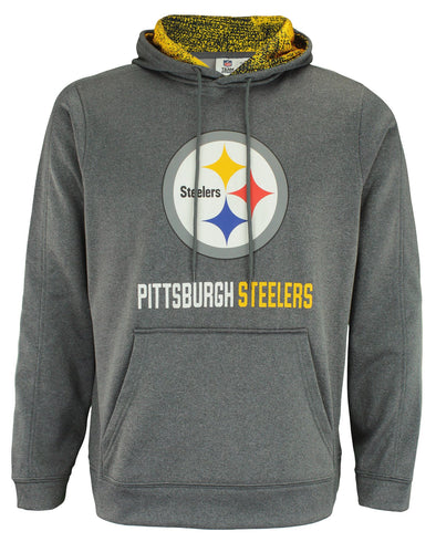 Zubaz NFL Pittsburgh Steelers Men's Heather Grey  Fleece Hoodie