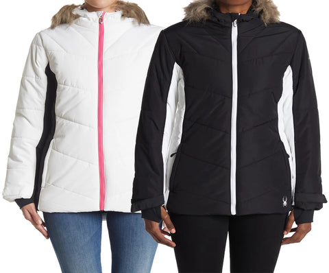 Spyder Women's Wren Faux Fur Hooded Full Zip Jacket, Color Options