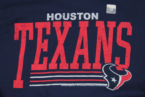 Houston Texans NFL Football Men's Fundamentals Logo T-Shirt Top Tee, Navy Blue