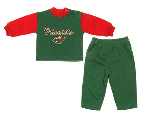 Minnesota Wild NHL Hockey Baby Infant Sweatshirt & Sweatpants Set - Green / Red