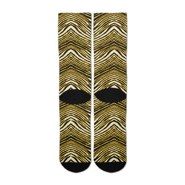 Zubaz By For Bare Feet NFL Adults Unisex Pittsburgh Steelers Zubified Dress Socks, Large