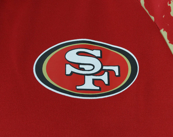 Zubaz NFL Men's San Francisco 49ers  Full Zip Hoodie with Lava Sleeves