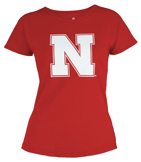 Outerstuff NCAA Youth Girls Nebraska Cornhuskers Dolman Primary Logo Shirt