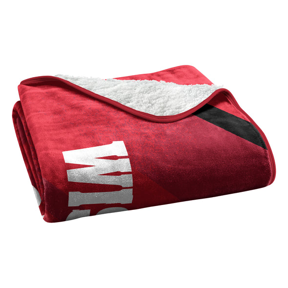 Northwest NCAA Wisconsin Badgers Silk Touch Sherpa Throw Blanket, 60"X80"