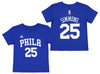 Adidas Philadelphia 76ers Ben Simmons #25 NBA Kids (4-7) Short Sleeve Tee, Blue