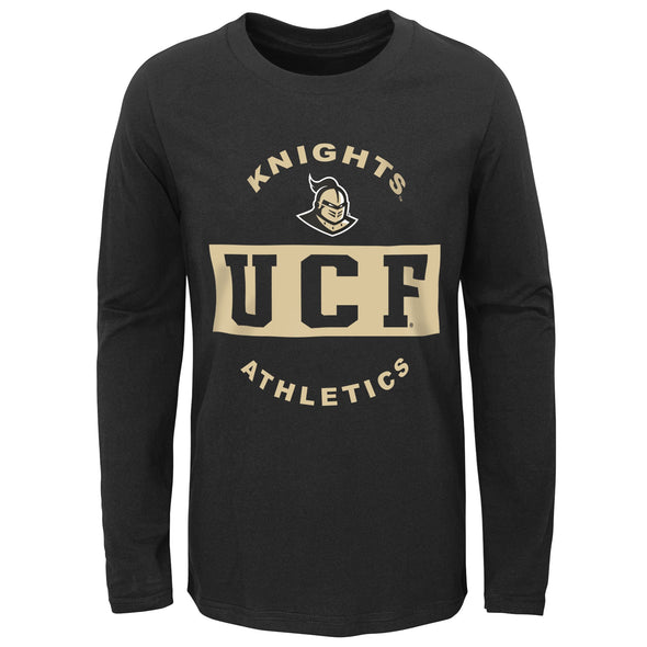 Outerstuff Central Florida Knights NCAA Boy's Youth (8-20) Goal Line Stand 3 in 1 Combo Tee, Black/Grey