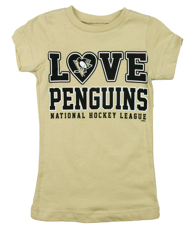 NHL Hockey Toddler Girls Pittsburgh Penguins Love Shirt - Beige