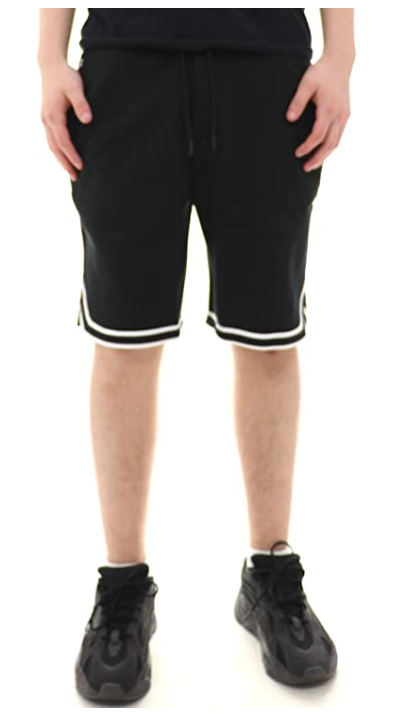 Lacoste Men's Sports Piping Detail Fleece Shorts, Black/White