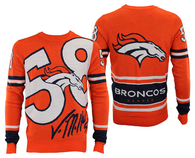 Forever Collectibles NFL Men's Denver Broncos V. Miller #58 Loud Player Sweater