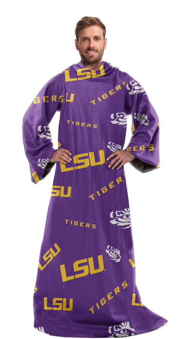 Northwest NCAA LSU Tigers Toss Silk Touch Comfy Throw with Sleeves