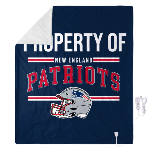 FOCO NFL New England Patriots Exclusive Heated Throw Blanket, 50"x60"