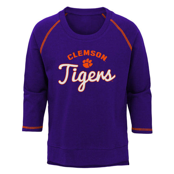 Outerstuff NCAA Youth Girls (7-16) Clemson Tigers Overthrow Pullover Top