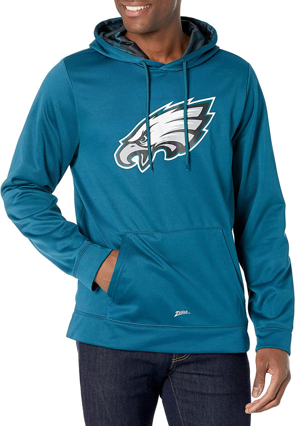 Zubaz Philadelphia Eagles NFL Men's Team Color Hoodie with Team Camo Liner