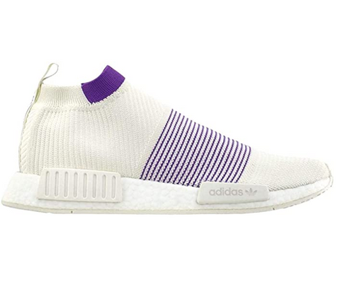 Adidas Women's NMD_CS1 Primeknit Casual Sneakers, Cloud White/Purple