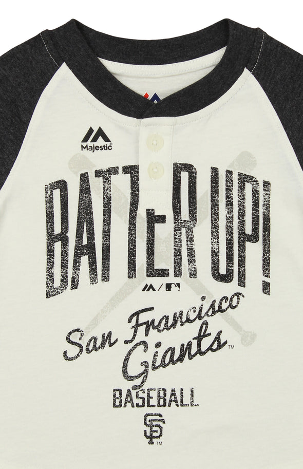 Outerstuff MLB Toddler Girls San Francisco Giants 3/4 Sleeve Henley Tee