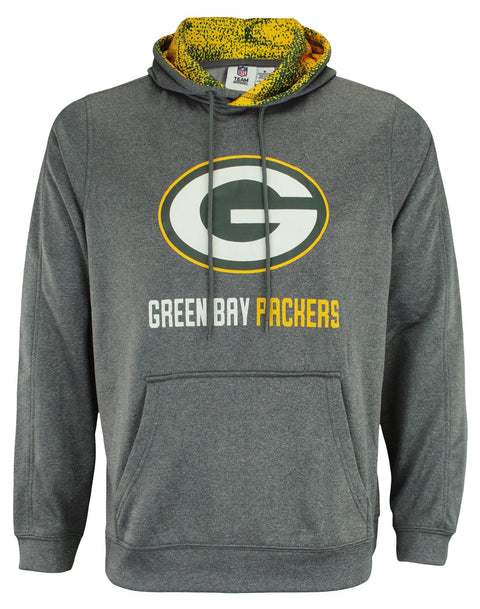 Zubaz NFL Green Bay Packers Men's Heather Grey  Fleece Hoodie