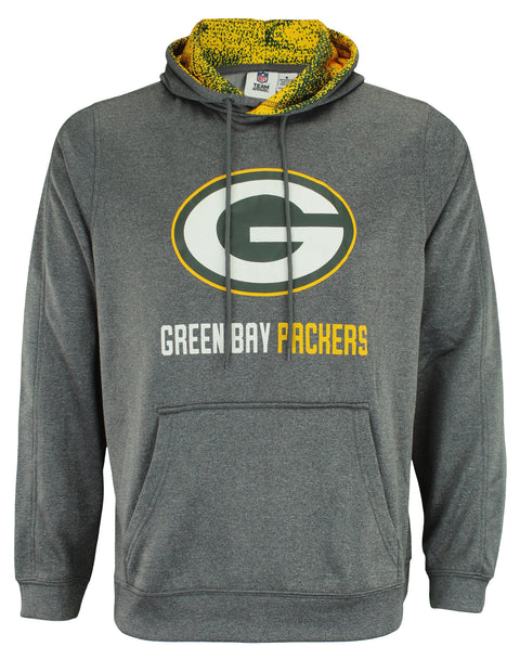 Zubaz NFL Green Bay Packers Men's Heather Grey Fleece Hoodie