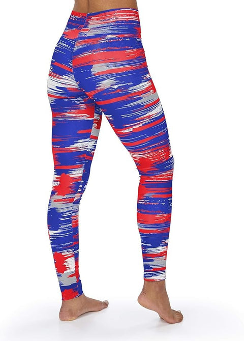 Zubaz NFL Women's New York Giants Brushed Paint Team Color Leggings