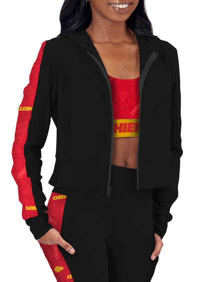 Certo By Northwest NFL Women's Kansas City Chiefs All Day Cropped Hoodie, Black
