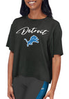 Certo By Northwest NFL Women's Detroit Lions Turnout Cropped T-Shirt, Charcoal