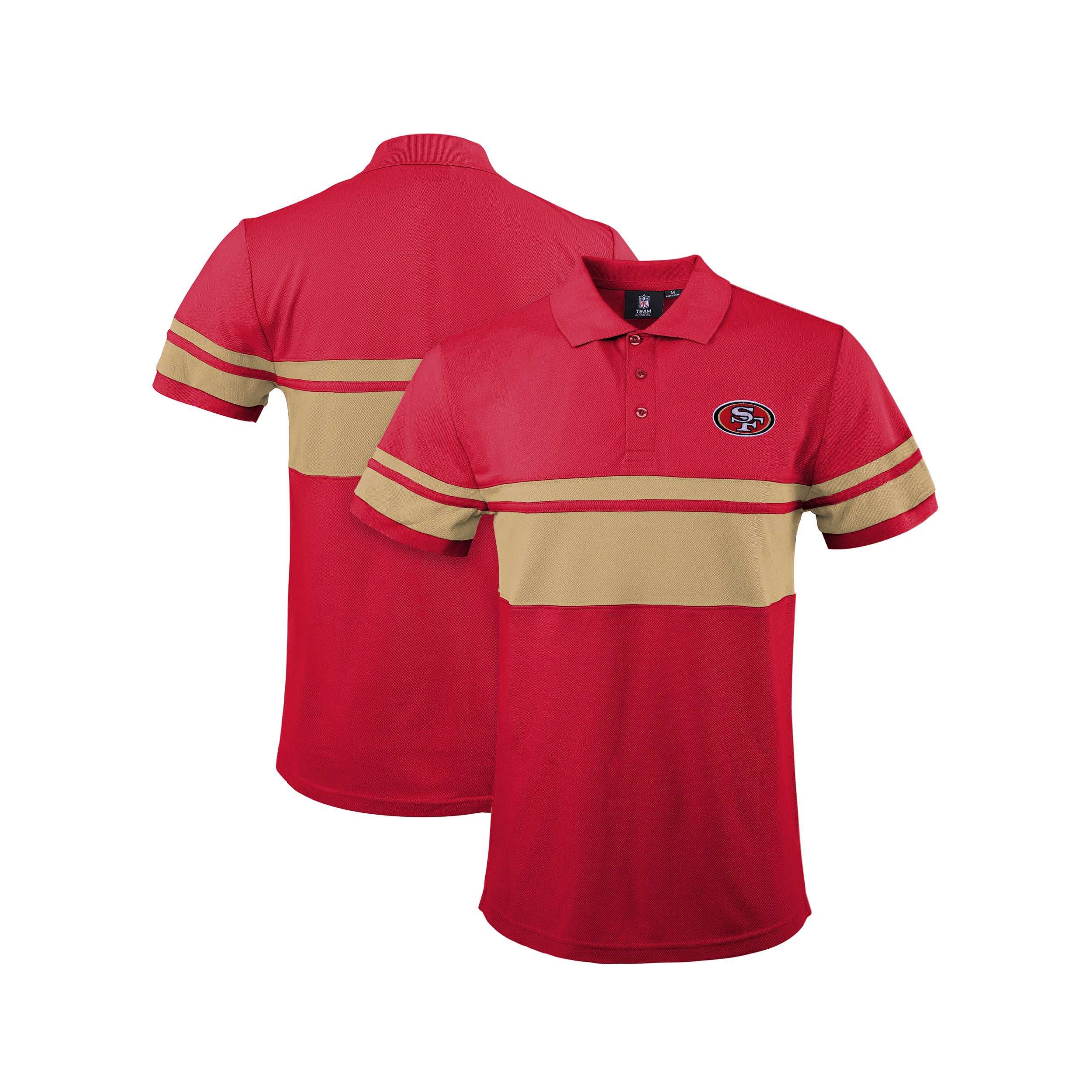 FOCO NFL Football Team Color Chest Stripe Men's Polo Shirt