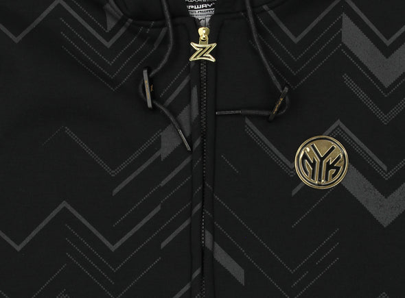 Zipway NBA Men's New York Knicks Signature Black and Gold Full Zip Hoodie