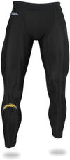 Zubaz NFL Men's Los Angeles Chargers Active  Compression Black Leggings