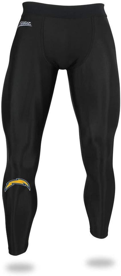 Zubaz NFL Men's Los Angeles Chargers Active  Compression Black Leggings