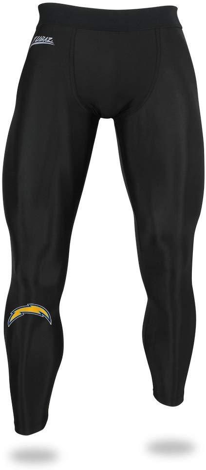 Zubaz NFL Men's Los Angeles Chargers Active  Compression Black Leggings