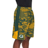 Zubaz Men's NFL Green Bay Packers Lightweight Shorts with Camo Lines