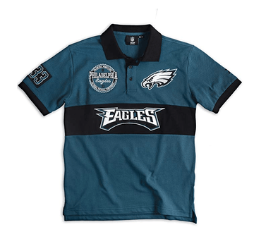 FOCO NFL Men's Philadelphia Eagles Wordmark Rugby Short Sleeve Polo Shirt