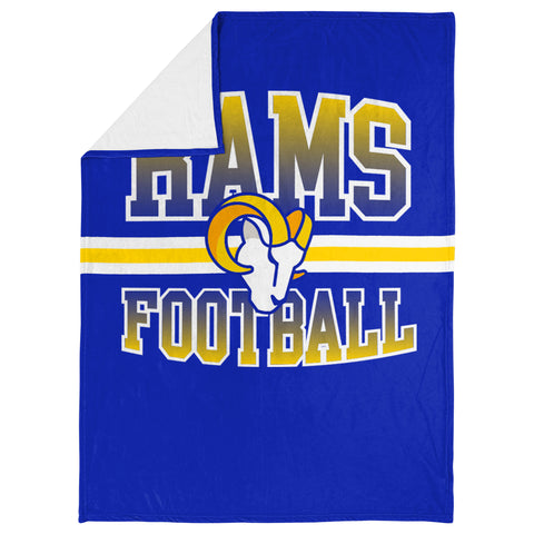 FOCO NFL Los Angeles Rams Stripe Micro Raschel Plush Throw Blanket, 45 x 60