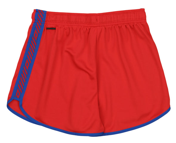 Umbro Women's Taped Fitness Shorts, Vermillion/Tw Royal