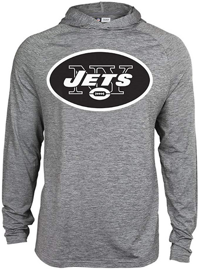 Zubaz NFL Football Men's New York Jets Tonal Gray Lightweight Hoodie