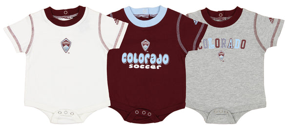 Outerstuff MLS Infants Colorado Rapids Goalie 3 Pack Creeper Set