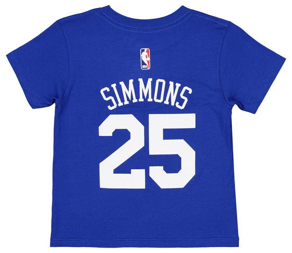 Adidas Philadelphia 76ers Ben Simmons #25 NBA Kids (4-7) Short Sleeve Tee, Blue