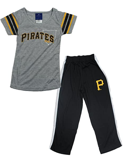 Outerstuff MLB Little Girls (4-6X) Pittsburgh Pirates Sleepwear Pants and Shirt Set