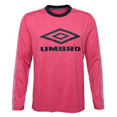 Umbro Youth Boys Retro Diamond Long Sleeve Shirt- Magenta/Navy