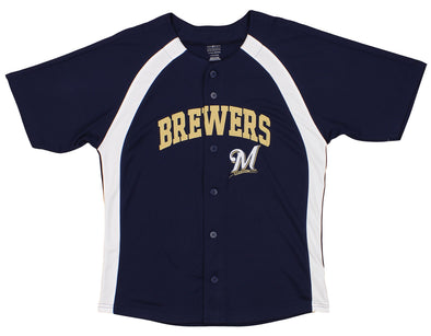 Outerstuff MLB Youth Boys Milwaukee Brewers Team Baseball Jersey, Navy