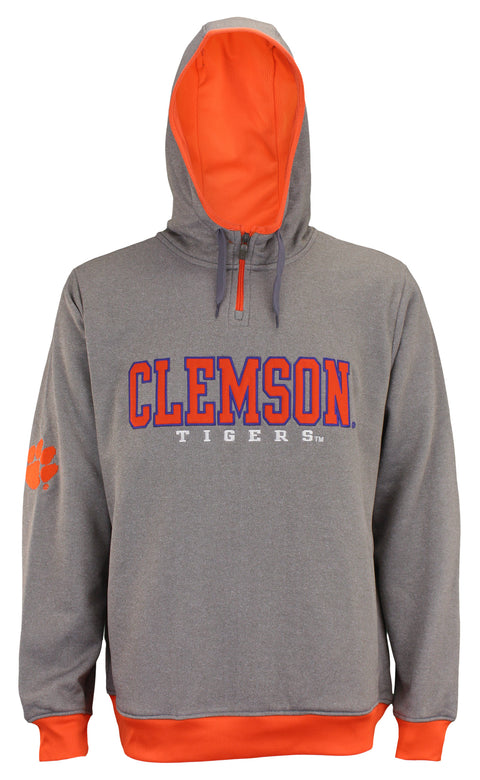 NCAA Men's Basic 1/4 Zip Hooded Pullover, Clemson Tigers