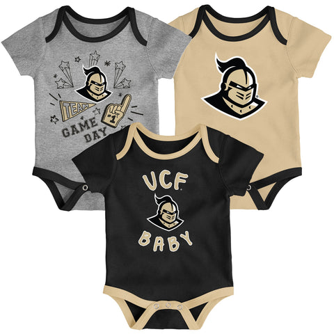 Outerstuff Central Florida Golden Knights NCAA Newborn Champs 3-Piece Creeper Set