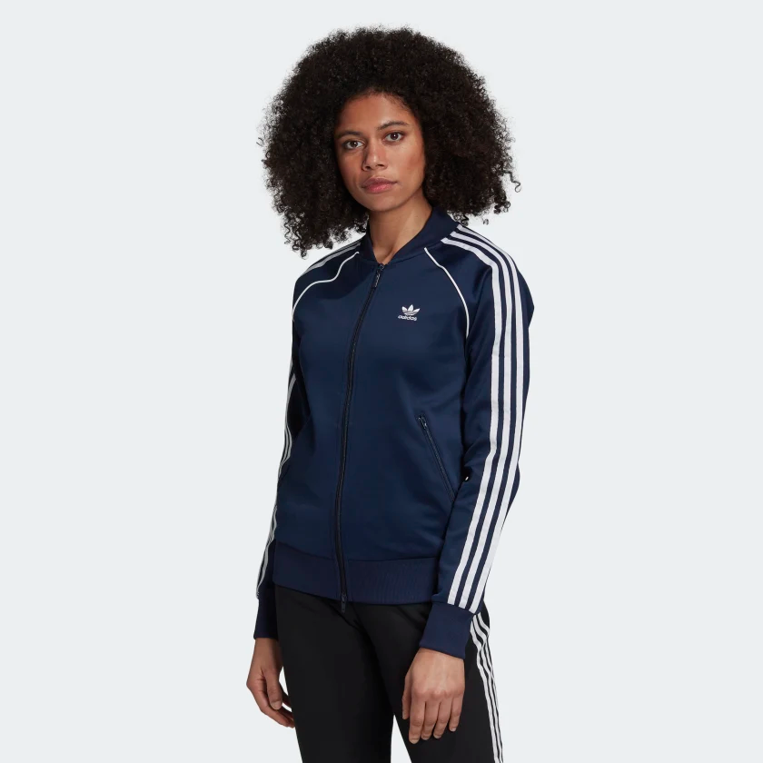 Adidas Women's Primeblue SST Jacket, Collegiate Navy / White – Fanletic
