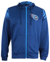 Zubaz Tennessee Titans NFL Men's Full Zip Hoodie with Zebra Print Details