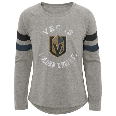 Outerstuff NHL Youth Girls Everyday Puck Raglan Long Sleeve Shirt
