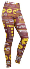 Zubaz NFL Women's Washington Commanders Column 24 Style Leggings