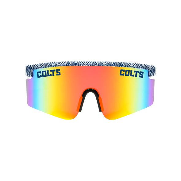 FOCO X Zubaz NFL Collab 90s Retro Swag Sunglasses, Indianapolis Colts