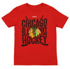 Reebok NHL Youth Chicago Blackhawks Short Sleeve Cross Sticks Tee, Red